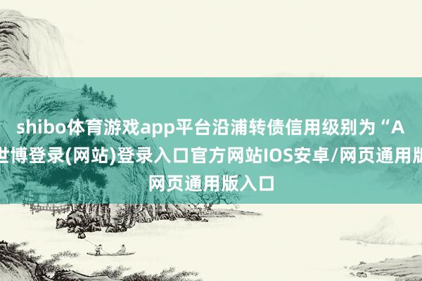 shibo体育游戏app平台沿浦转债信用级别为“A+”-世博登录(网站)登录入口官方网站IOS安卓/网页通用版入口